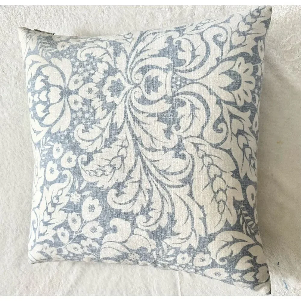 Urban standard light blue and cream patterned pillow